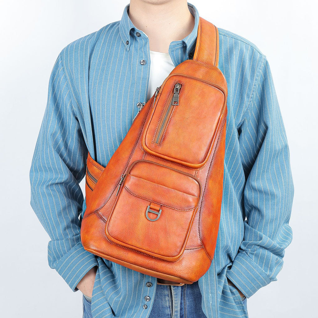 Cowhide Chest Bag Skeleton-Skin Design