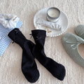 Ins Thin All-in-one Boneless Seam Socks Cute Bow