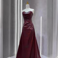 Off-the-shoulder Tube Top Leather Skirt Evening Gown