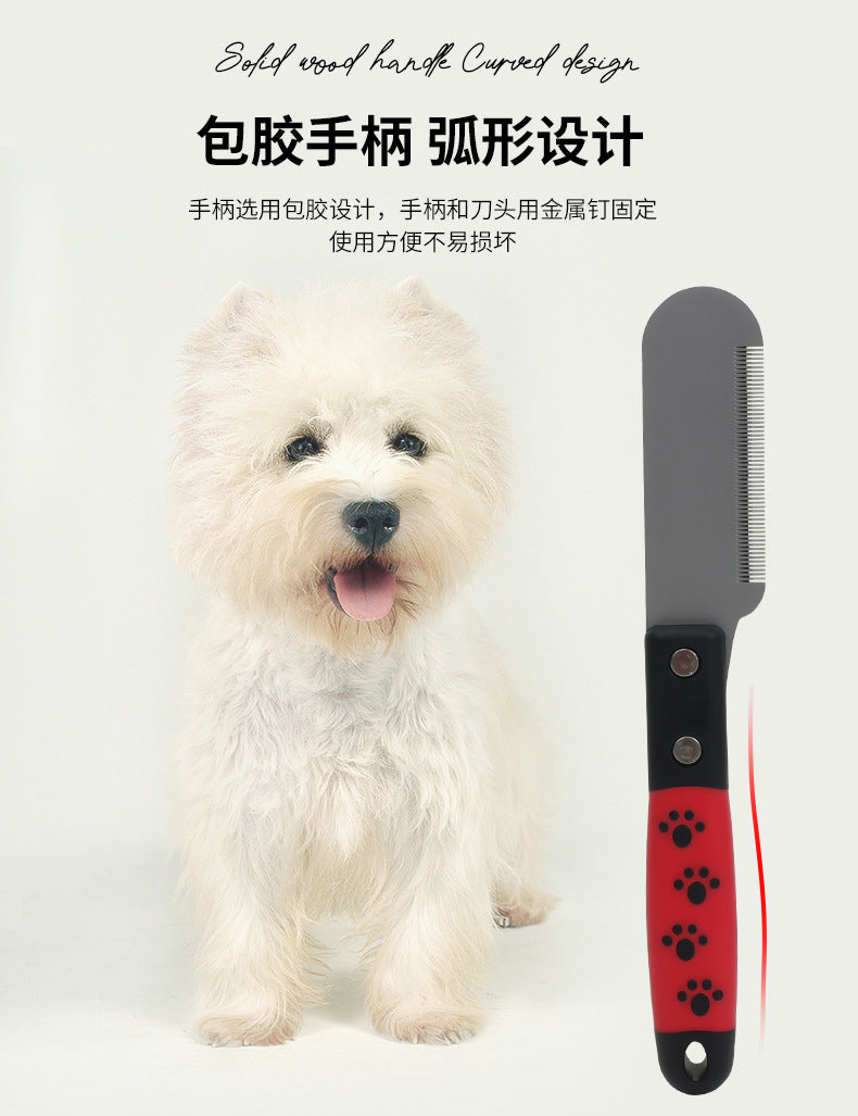 Dog Grooming Tools Dog Comb Pet Grooming Brush Terrier Plucking Knife Pet Hair Beating Knife Scraper Comb Dog Accessories