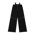 Y2K Black Cargo Pants with Zipper