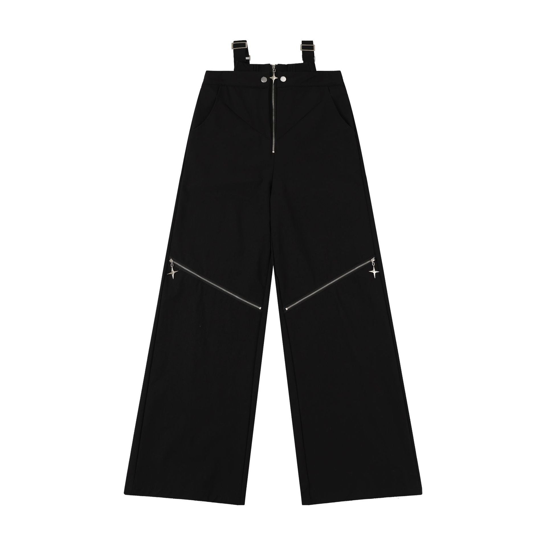 Y2K Black Cargo Pants with Zipper