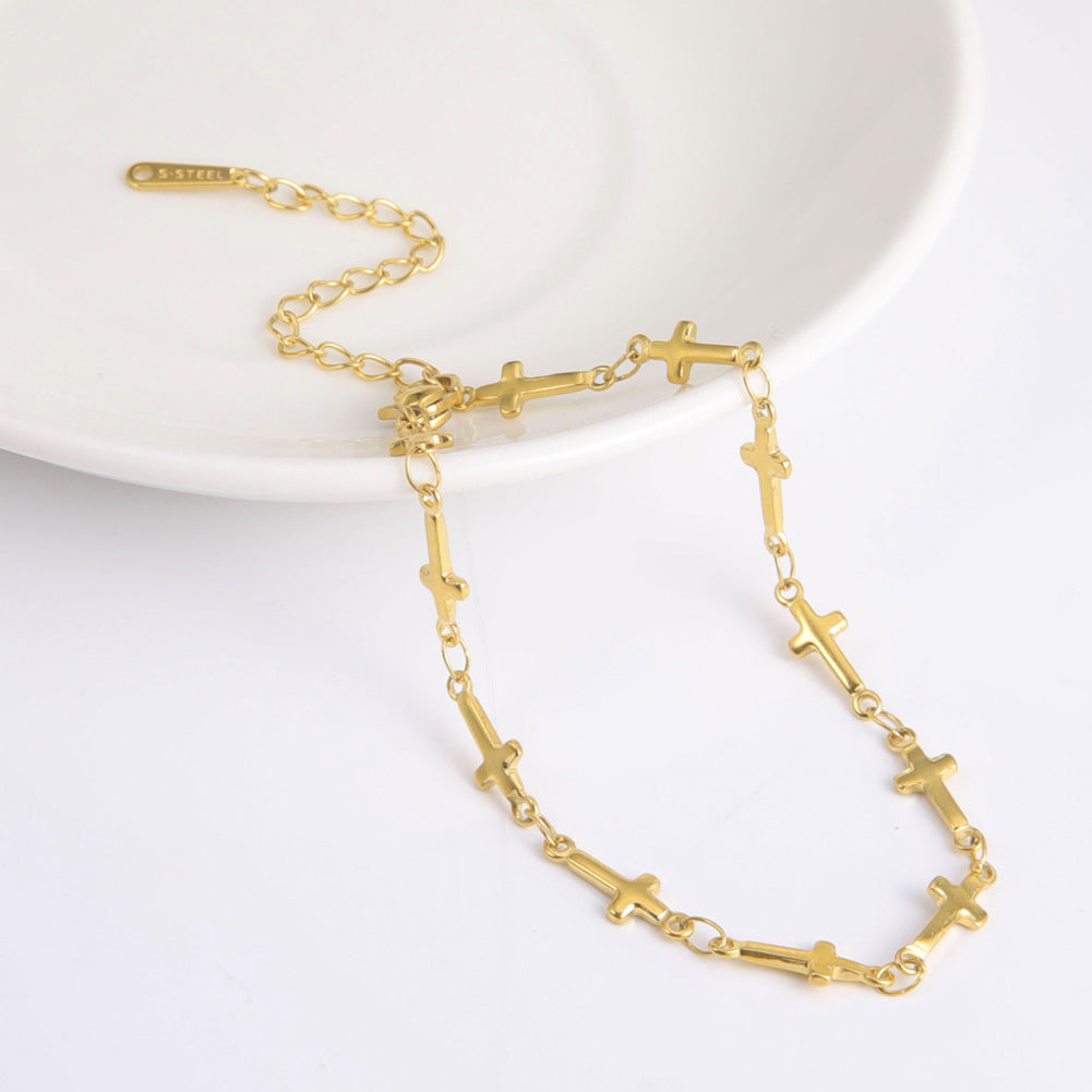 Fashion Cross Stainless Steel Necklace Hip Hop