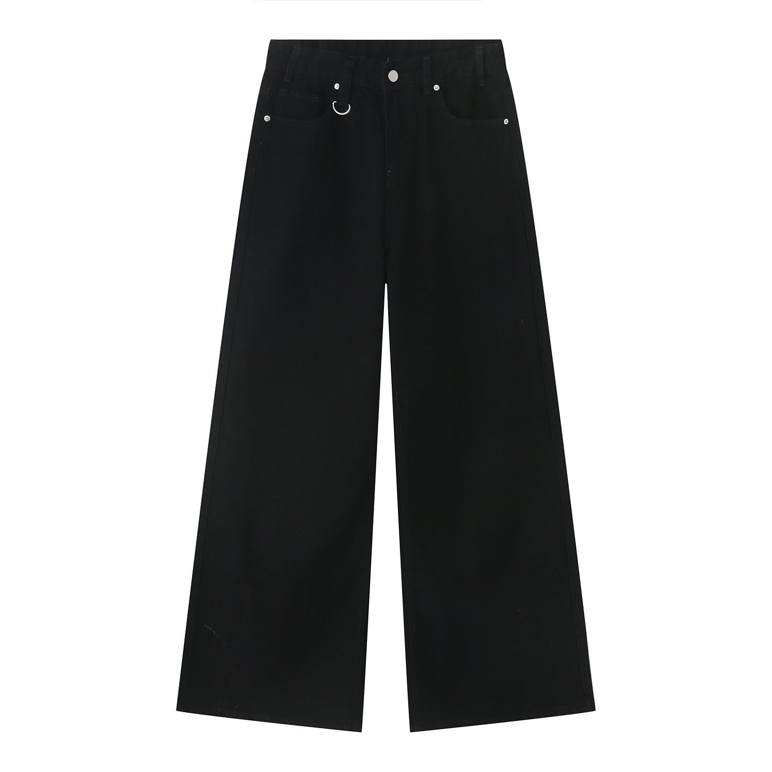 American High Street Simple Wind Black Loose Casual Jeans