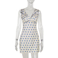 Fashion Lady Printed V-neck Holiday Dress