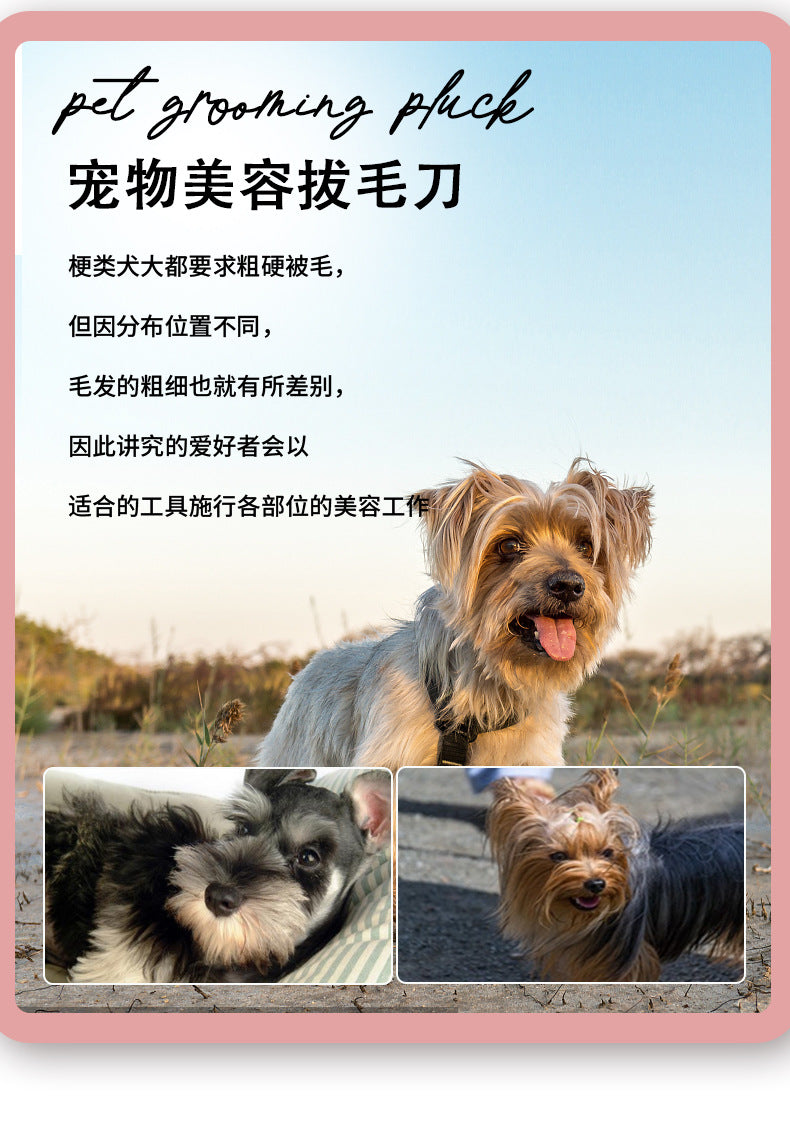 Dog Grooming Tools Dog Comb Pet Grooming Brush Terrier Plucking Knife Pet Hair Beating Knife Scraper Comb Dog Accessories