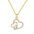 S925 Silver Heart Diamond Pendant Necklace