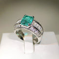 Inlaid Artificial Cultivation Artificial Diamond Ring