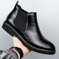Short Middle High Top Leather Boots for Men