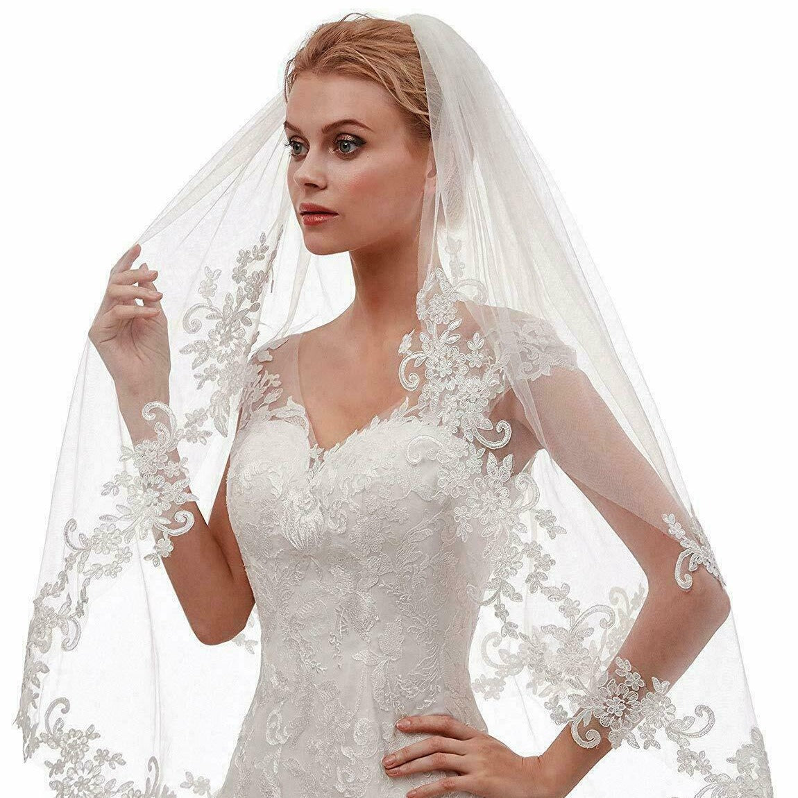 Embroidery Applique Veil Comb