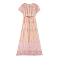 Flower Embroidery With Belt Waist Slimming Dress