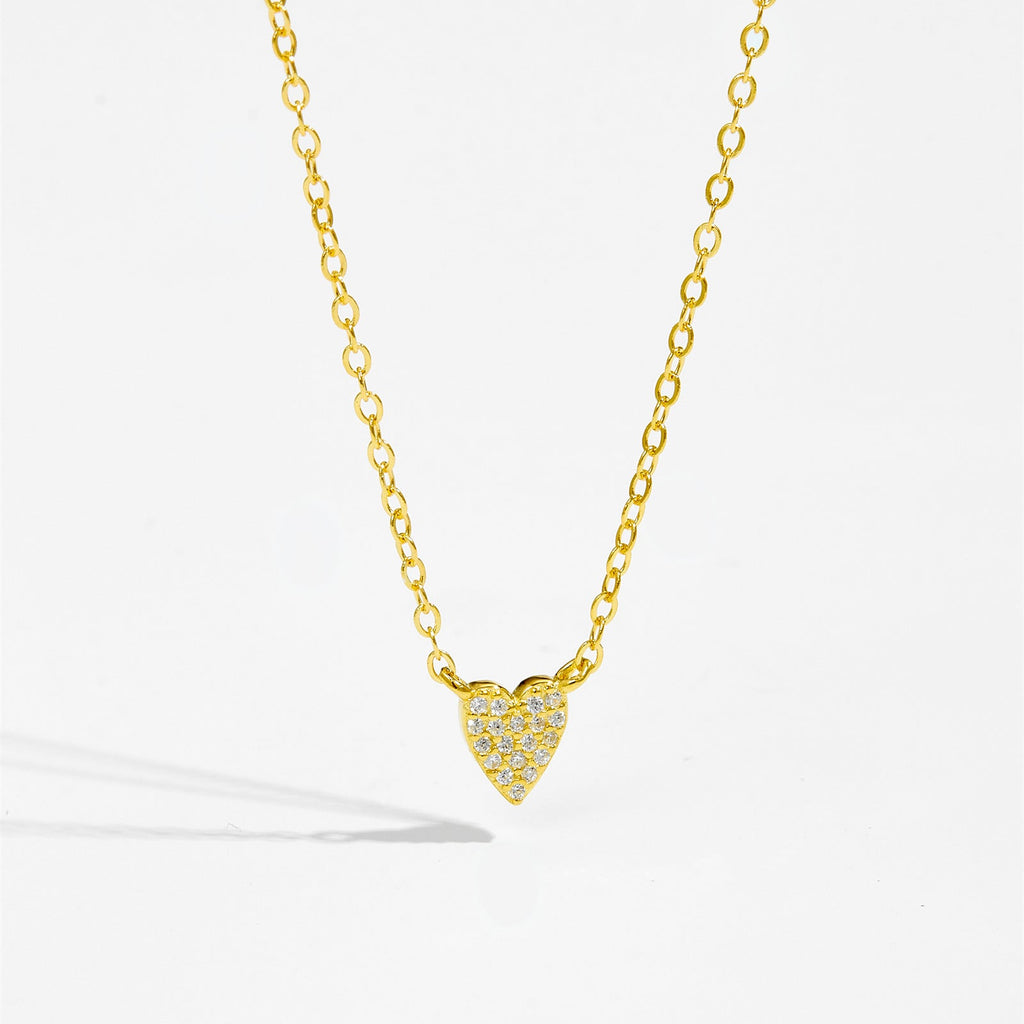 S925 Diamond Heart Pendant Necklace