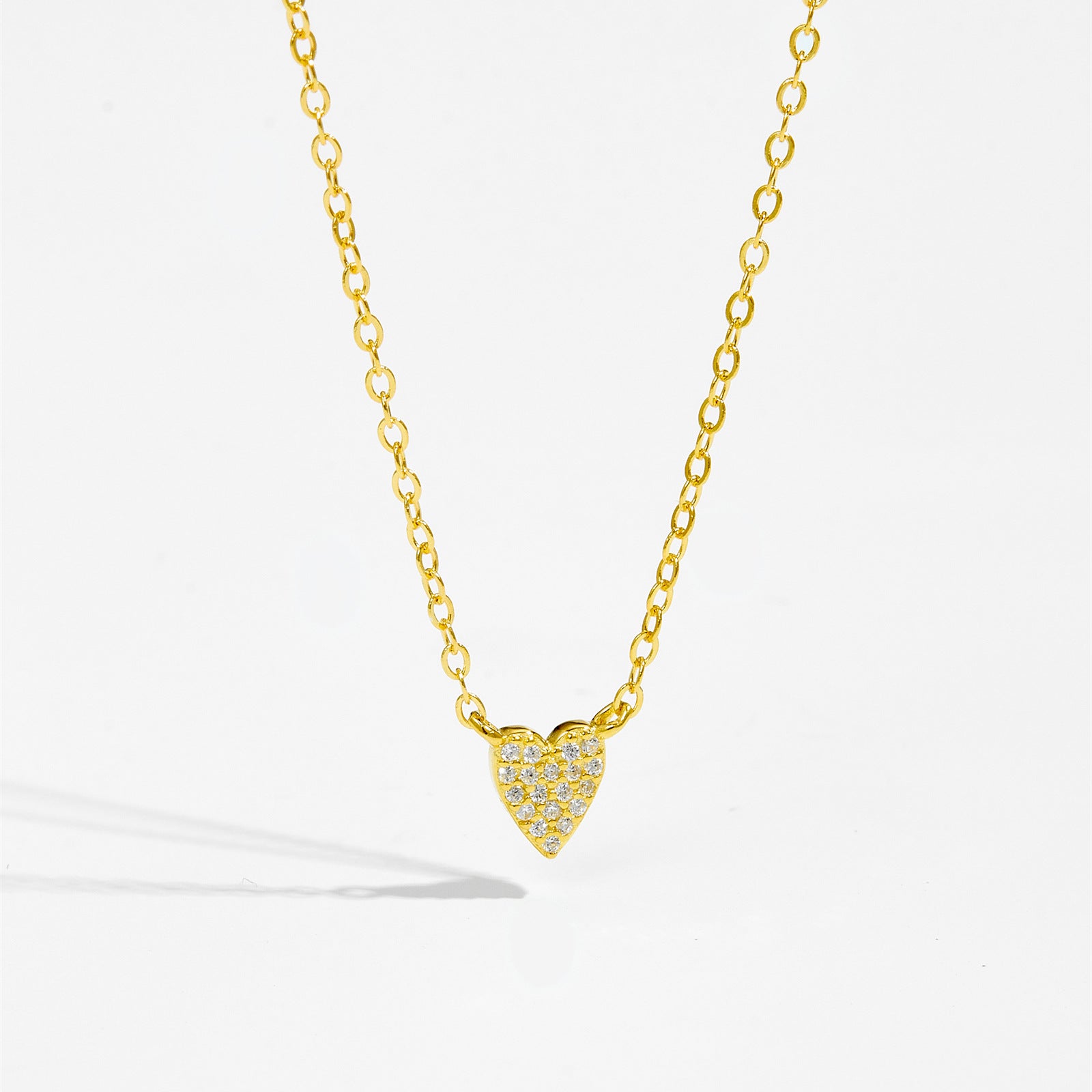 S925 Diamond Heart Pendant Necklace