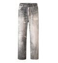 Men's White Gray Wash Cat Whisker Jeans