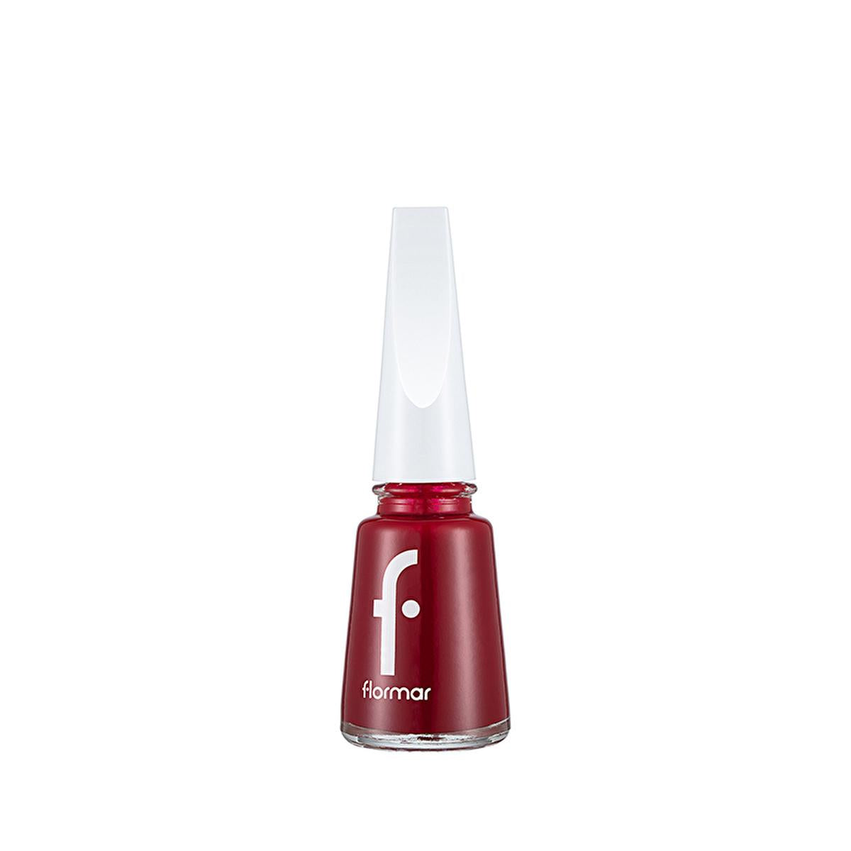Flormar Dark Red Nail Polish: Intense Color, Long Lasting, Chip Resistant - Professional Nail Enamel for Stunning Manicures