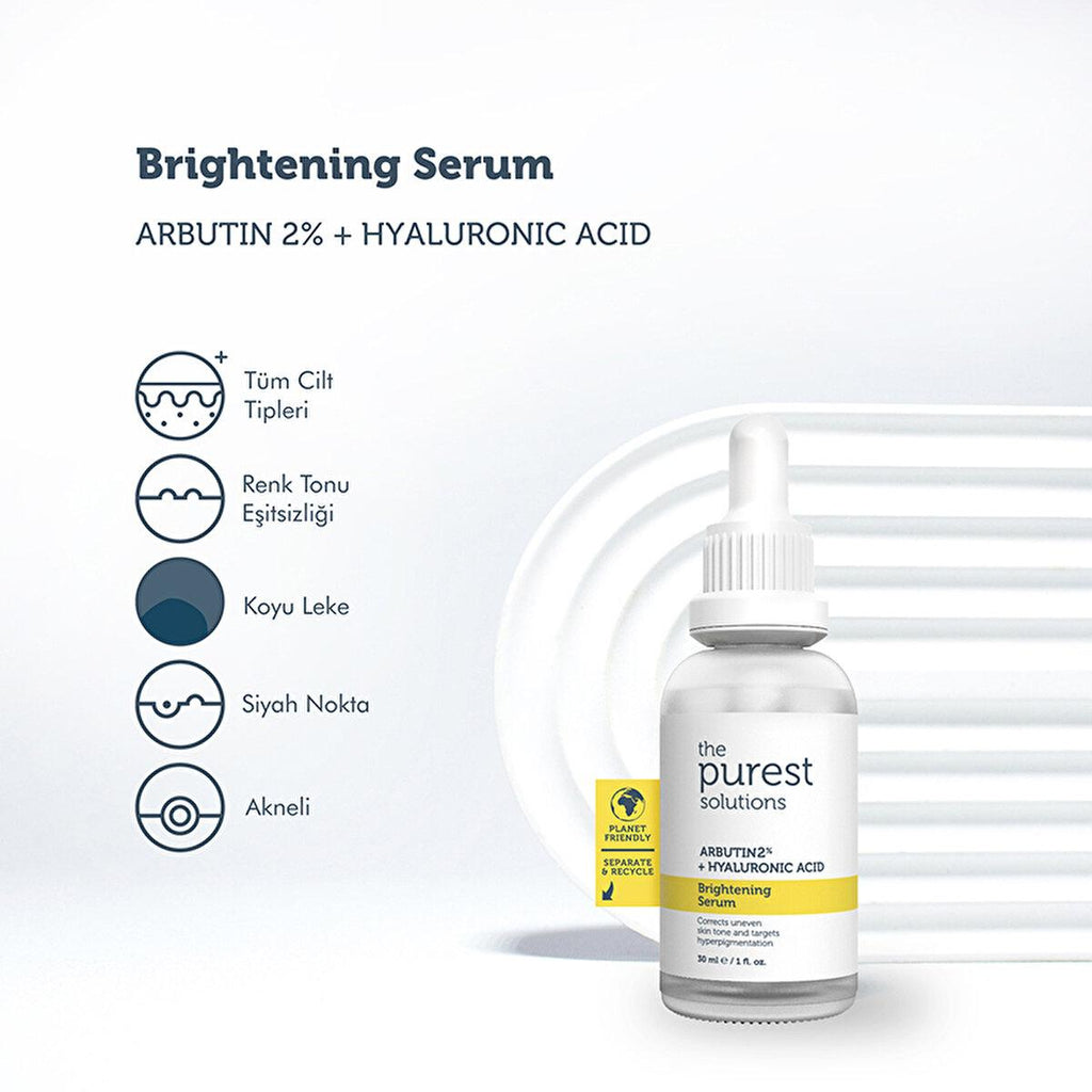The Purest Solutions Skin Toning Serum - Brightens & Evens Skin Tone with Alpha Arbutin & Hyaluronic Acid