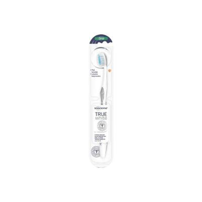 Sensodyne True White: Gentle Medium Toothbrush for Sensitive Teeth & Natural Whitening - Effective Oral Hygiene & Gum Care