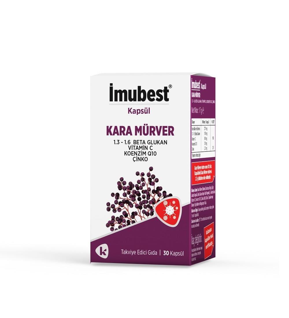 _mubest Dietary Supplement Capsules for Immune Support - 30 Capsules with Black MŸrver Extract, Vitamin C, and Zinc