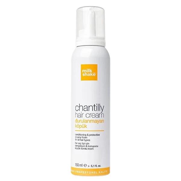 Milk Shake Chantilly Hair Cream: Leave-In Conditioner for Soft, Shiny, & Easy Styling with Milk Protein & UV Protection - 150ml