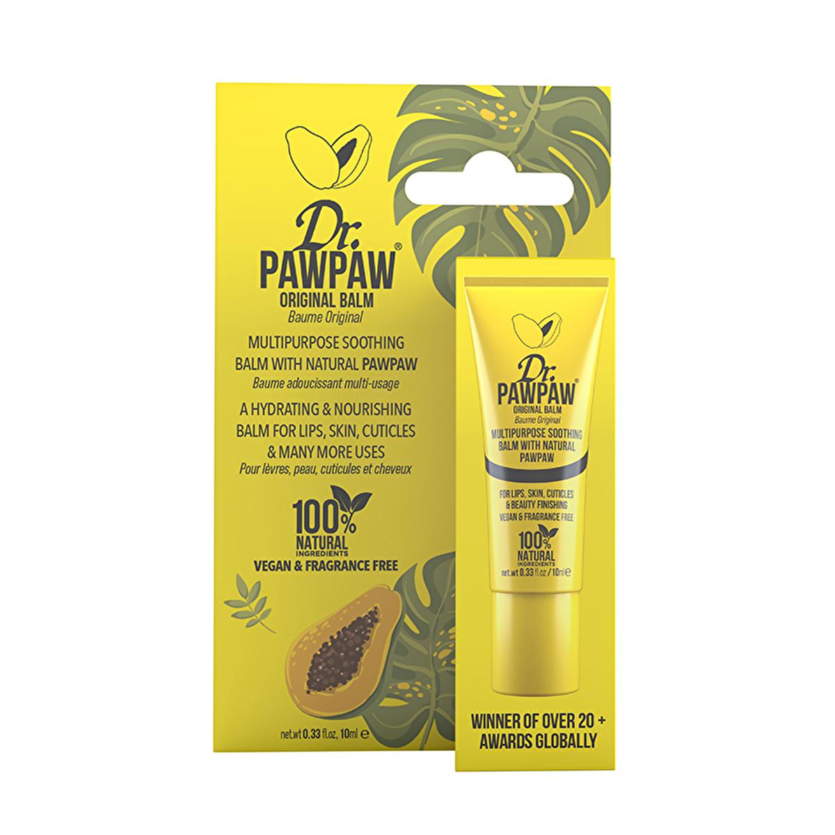 Dr. Pawpaw Original Balm 10 ml - 100% Natural Multipurpose Moisturizer for Lips, Skin, Eyebrows & Nails