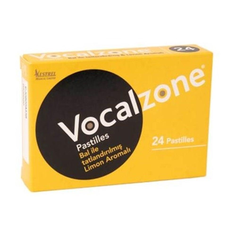 Vocalzone Lemon Flavored Throat Lozenges - 24 Count, Natural Relief for Vocal Strain & Soothing Throat Care