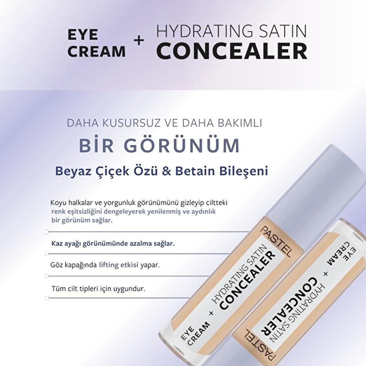 Pastel Makeup Eye Cream Concealer: 2-in-1 Hydrating Satin Concealer & Brightening Eye Cream for Dark Circles - Gšz Kremi Aydõnlatõcõsõ