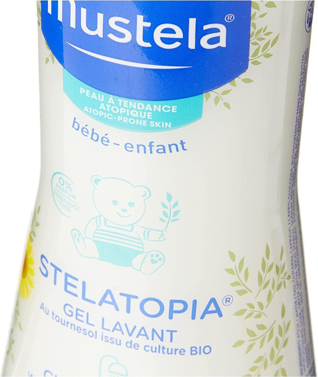 Mustela Stelatopia Cleansing Gel for Dry Skin - Natural, Vegan Baby Skincare, Gentle Cleansing for Infants