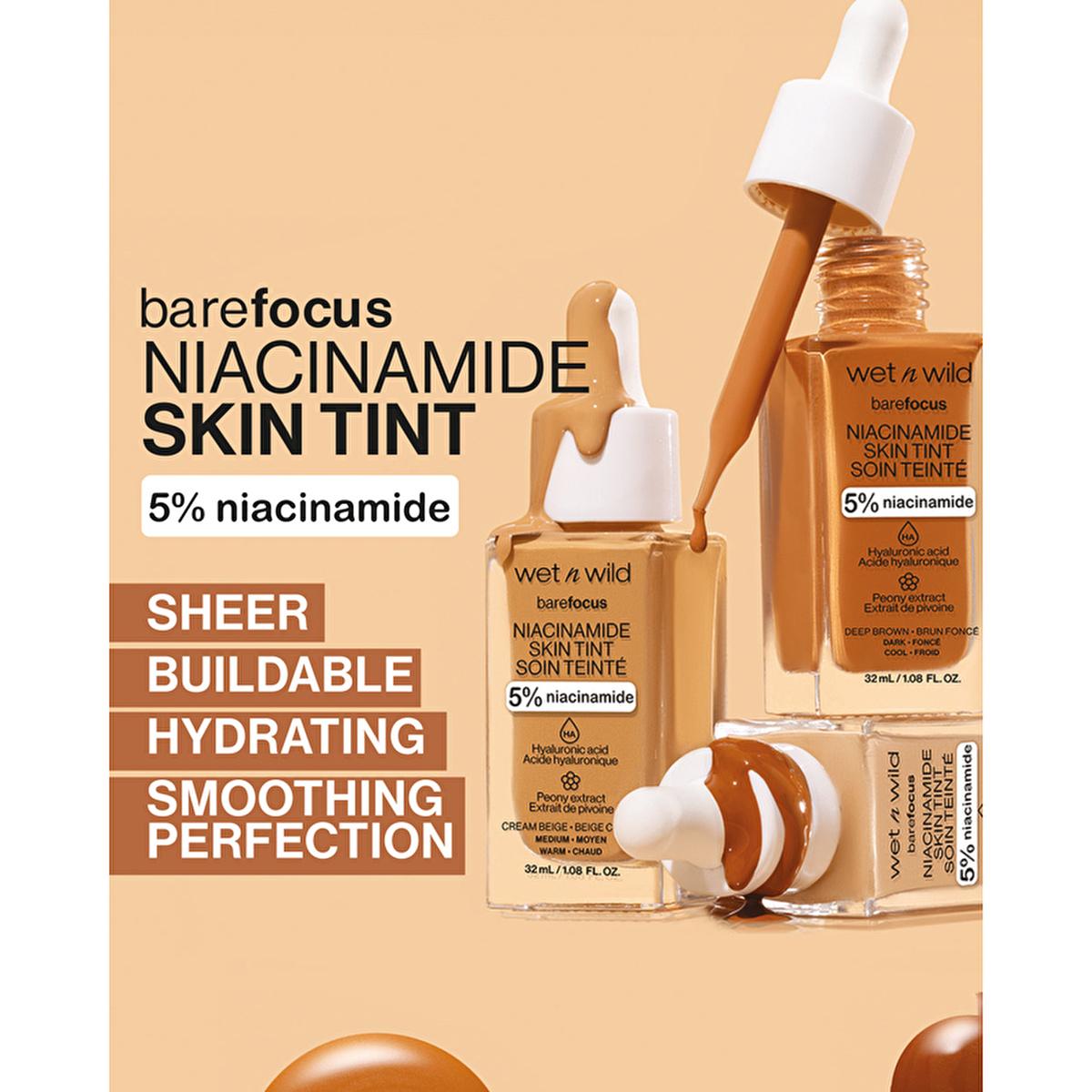 Wet n Wild Niacinamide Skin Tint Foundation: Fair Beige, Lightweight Coverage, Improves Skin Texture, Natural Satin Finish