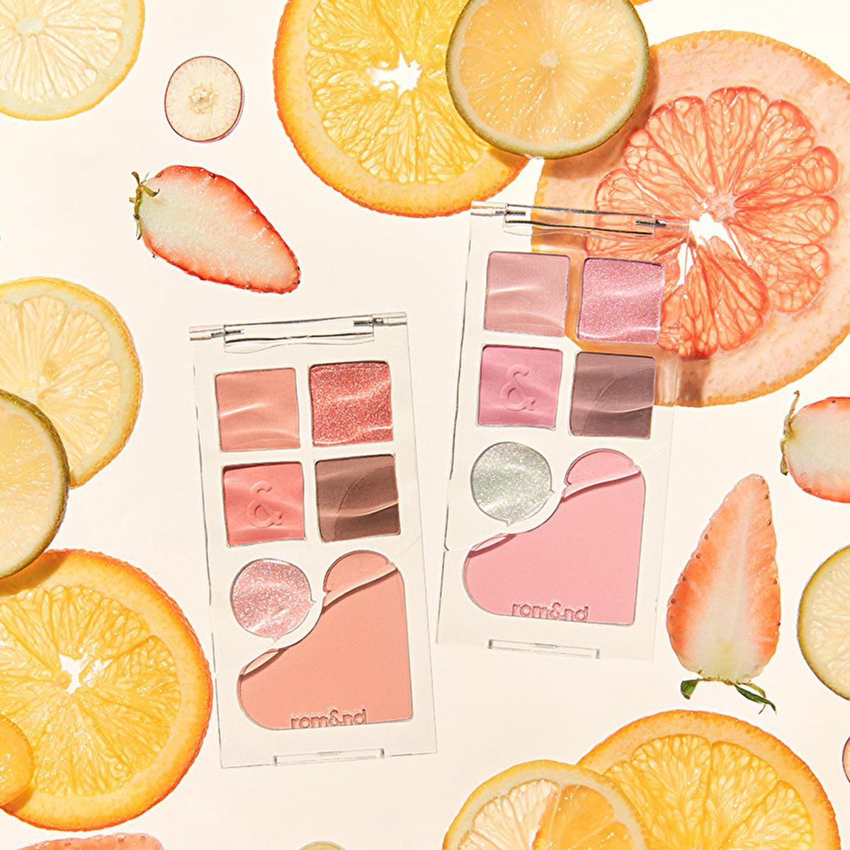 rom&nd Bare Layer Palette 01 Apricot Mood: Korean Eye & Cheek Palette for Matte & Shimmer Looks - Highly Pigmented, Multi-Use Makeup