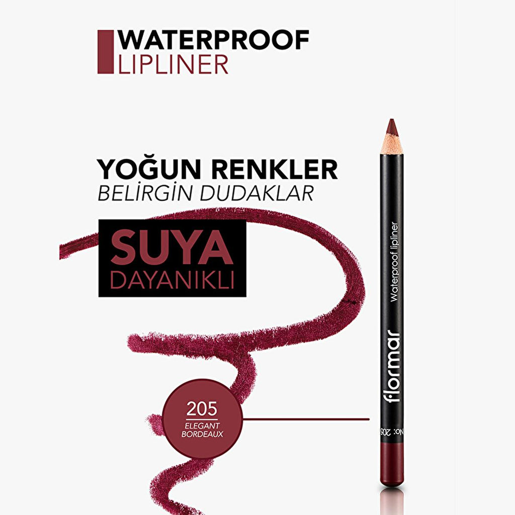 Flormar Waterproof Matte Lip Liner - Long Lasting, High Pigment Density