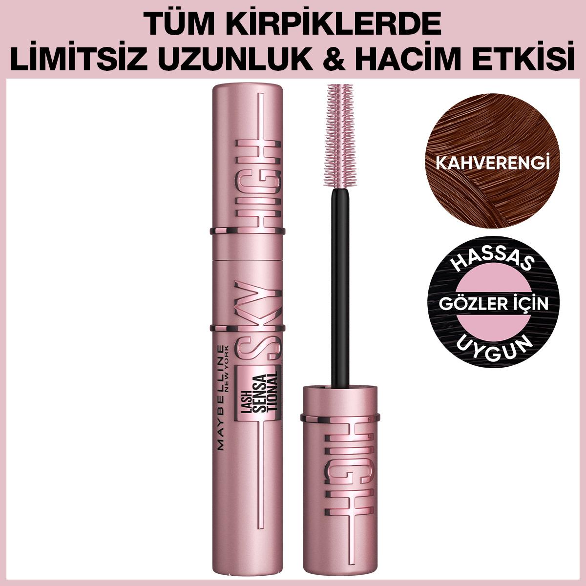 Maybelline New York Lash Sensational Sky High Brown Mascara - Volumizing, Long-Lasting, 24-Hour Wear