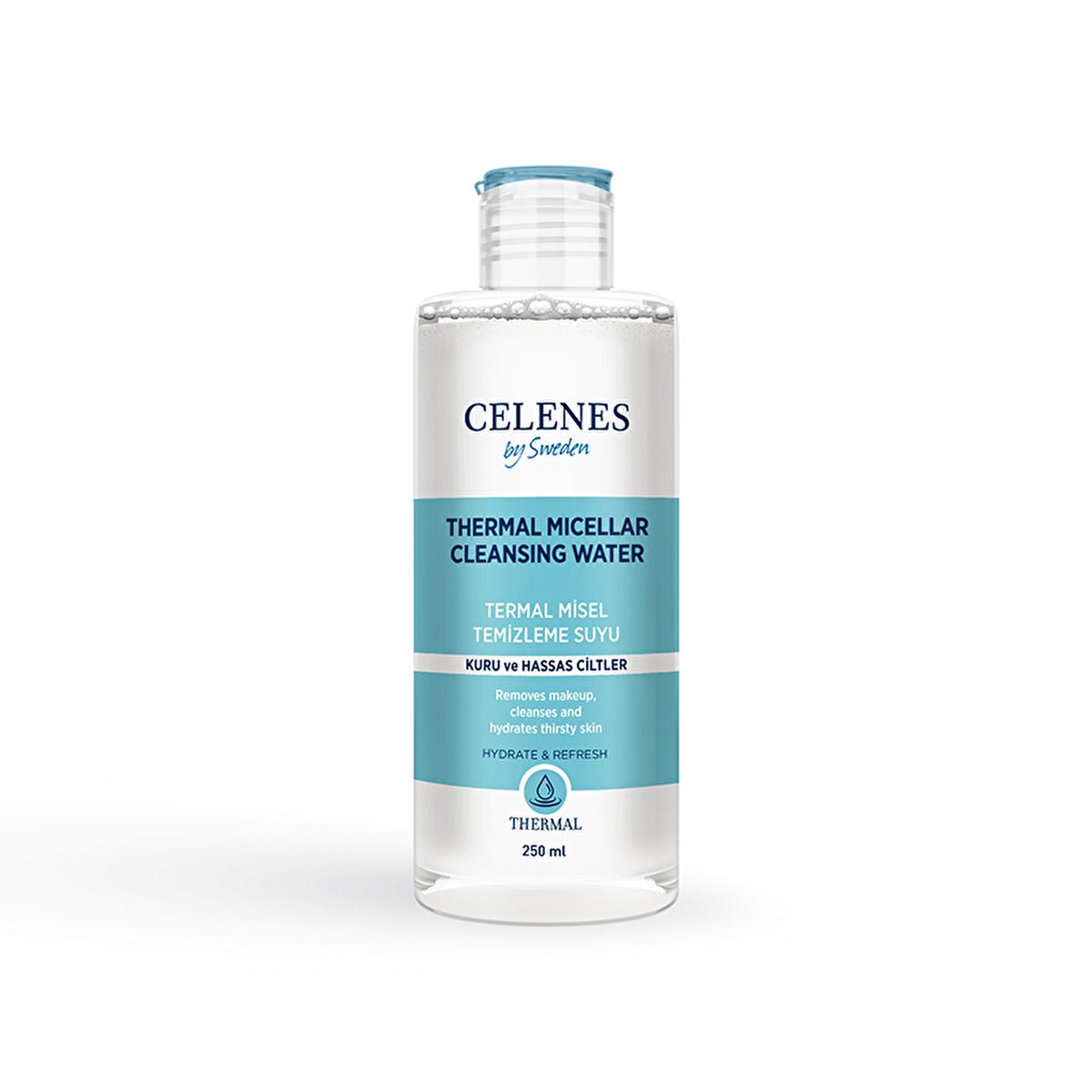 Celenes Micellar Cleansing Water for Sensitive Skin - Gentle Makeup Remover & Cleanser, 8.45 fl oz