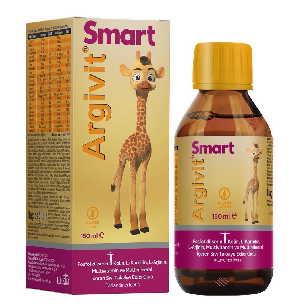 Argivit Smart Liquid Multivitamin for Kids & Adults: Growth & with Fosfotilserin, Choline & L-Arginine - 150ml Syrup