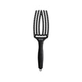 Olivia Garden Fingerbrush Care: Iconic Nylon Bristle Vented Hair Brush for Detangling, Styling & Healthy Hair - Black, Medium