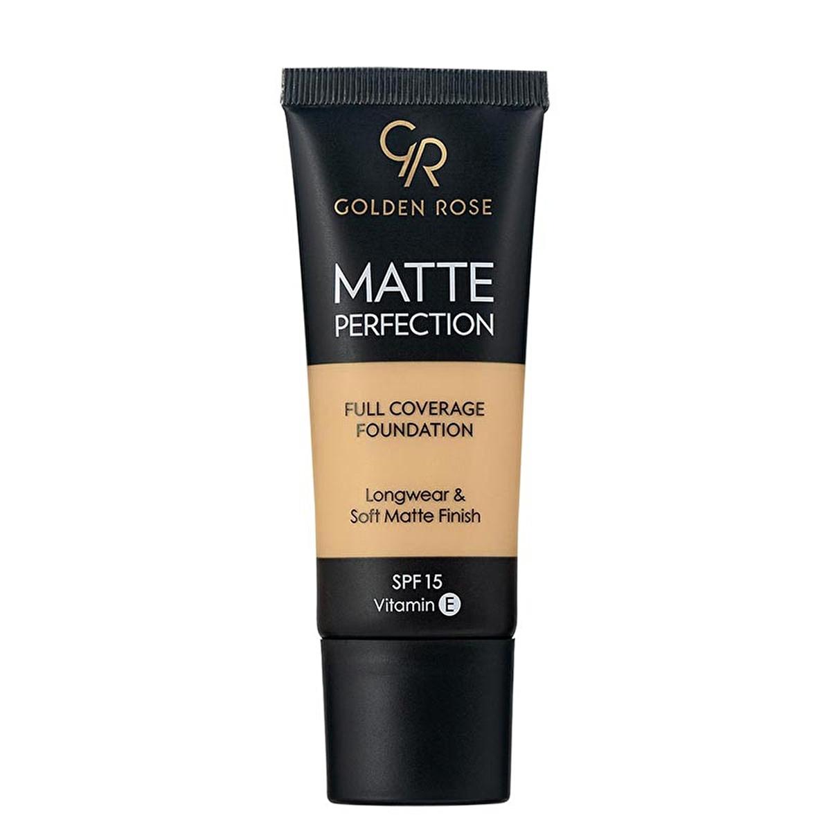 Golden Rose Matte Perfection Foundation - Long-Lasting, High Coverage, SPF 15 for All Skin Types