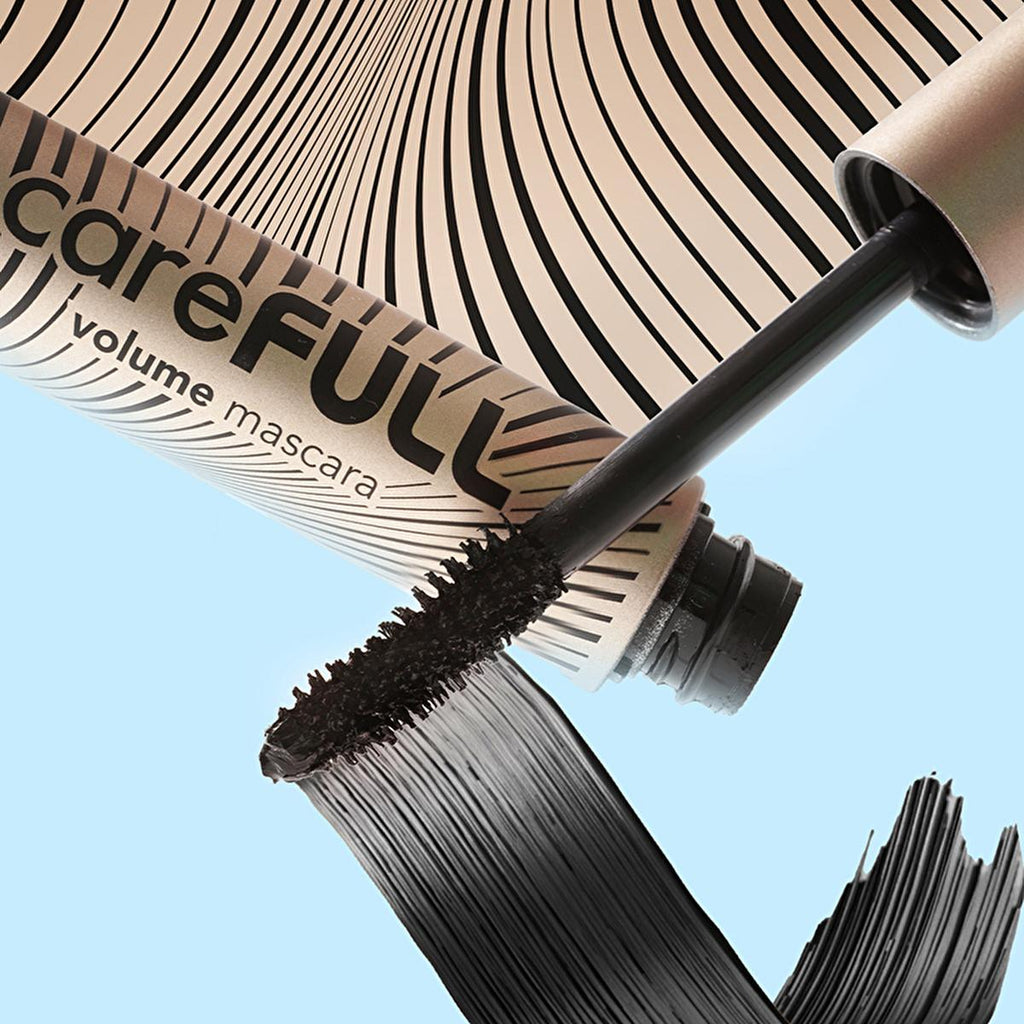 Flormar CareFULL Volume: Lash Strengthening Black Mascara for Thicker, Longer Eyelashes - Jojoba & Almond Oil, Collagen Infused, Non-Clumping