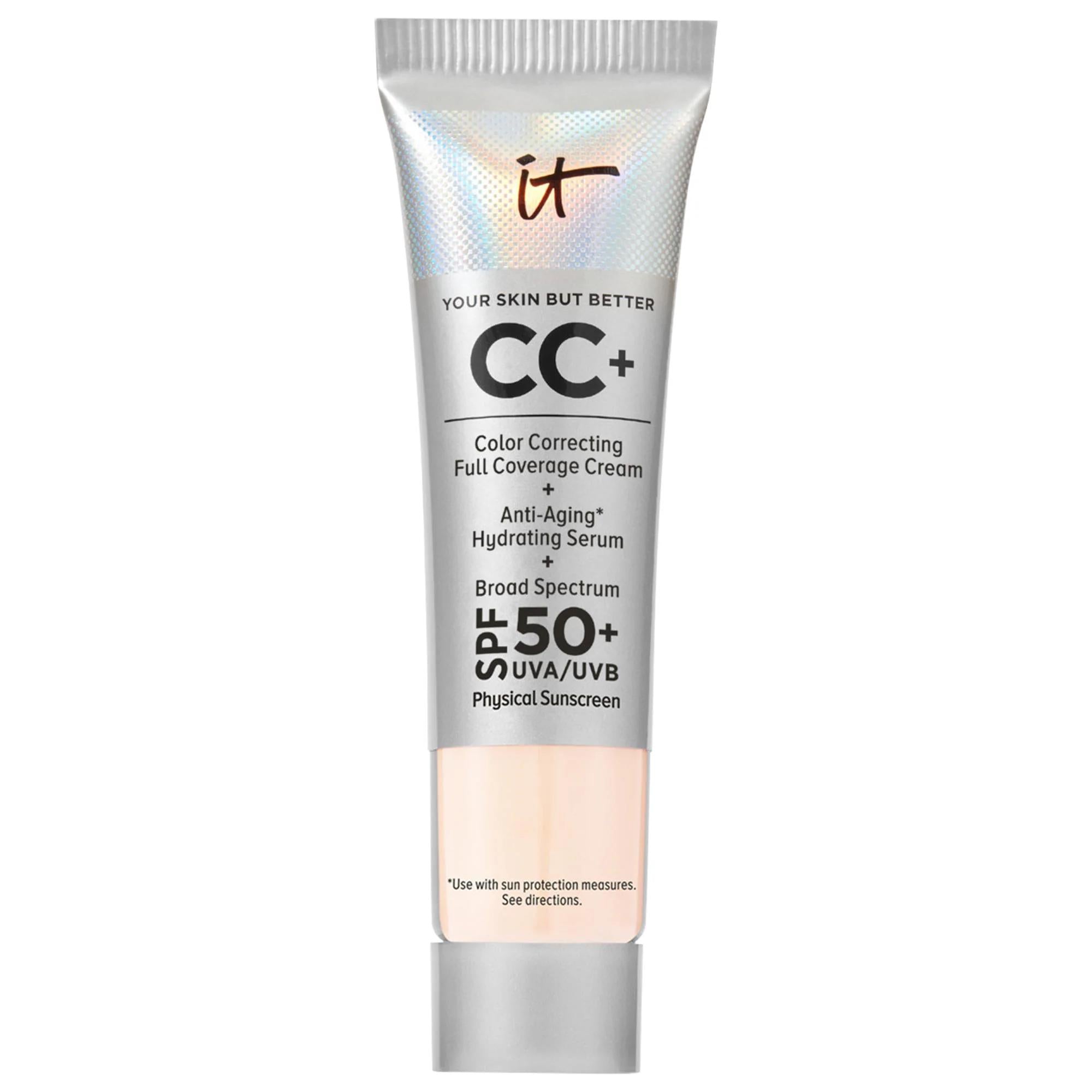 IT Cosmetics CC+ Cream Foundation SPF 50+: Full Coverage, Hydrating, Color Correcting, Anti-Aging, Vegan & Cruelty-Free
