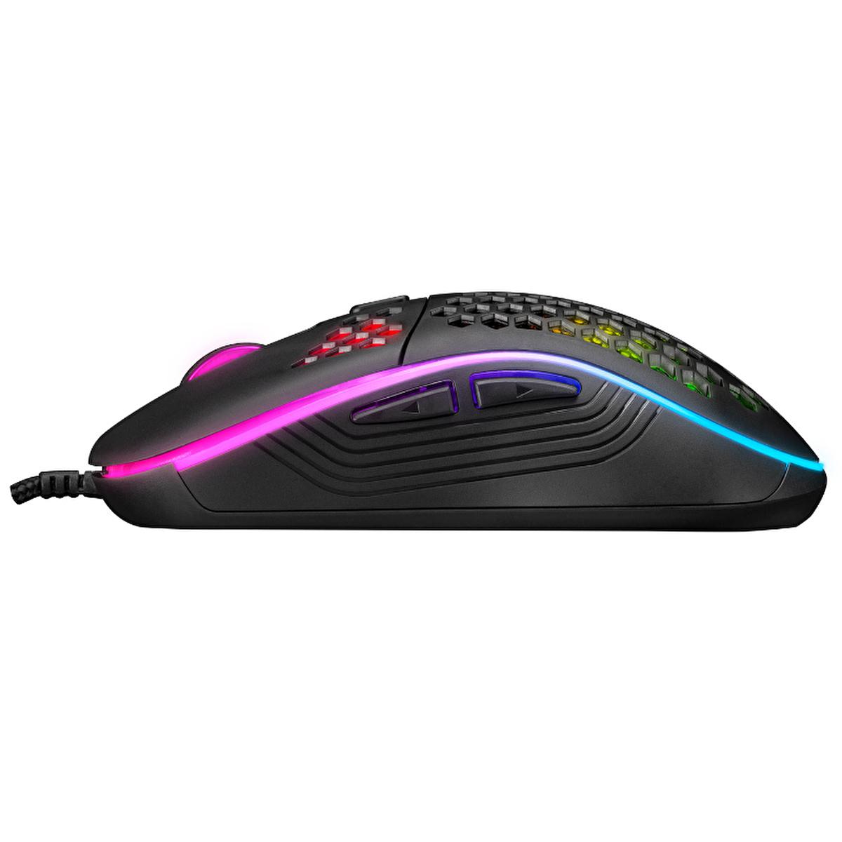 Everest SM-G66 X-HOLE 8000dpi LED Gaming Mouse - High Precision, 7 Programmable Buttons, RGB Lighting