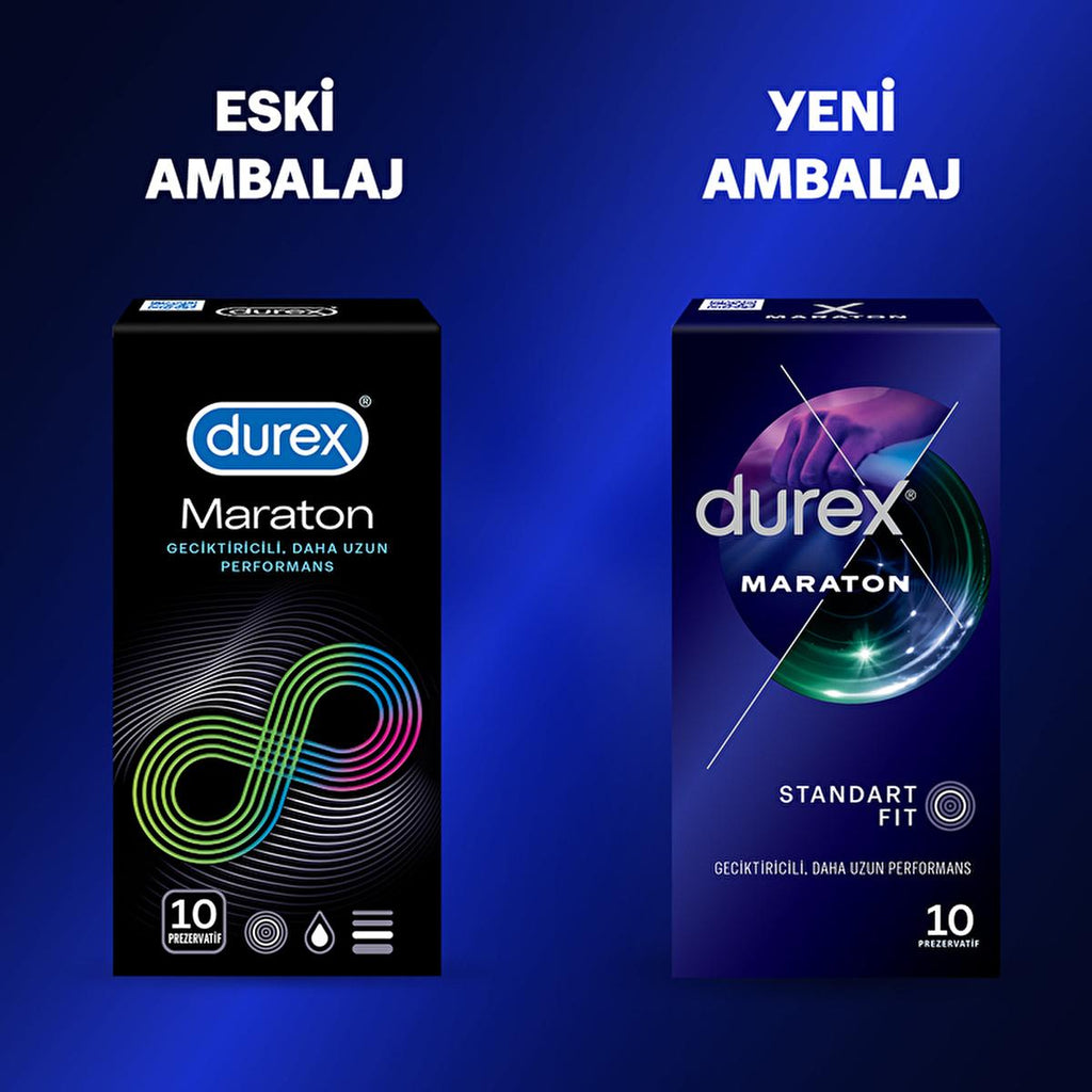 Durex Marathon Delay Condoms - Enhanced Performance for Adults & Couples | 10 Count