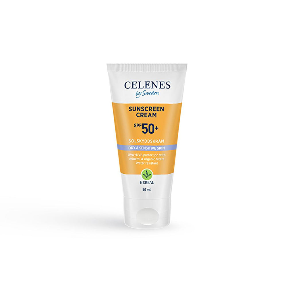 Celenes Herbal SPF 50+ Sunscreen: Hydrating UVA/UVB Protection for Dry, Sensitive Skin - Mineral & Organic Filters