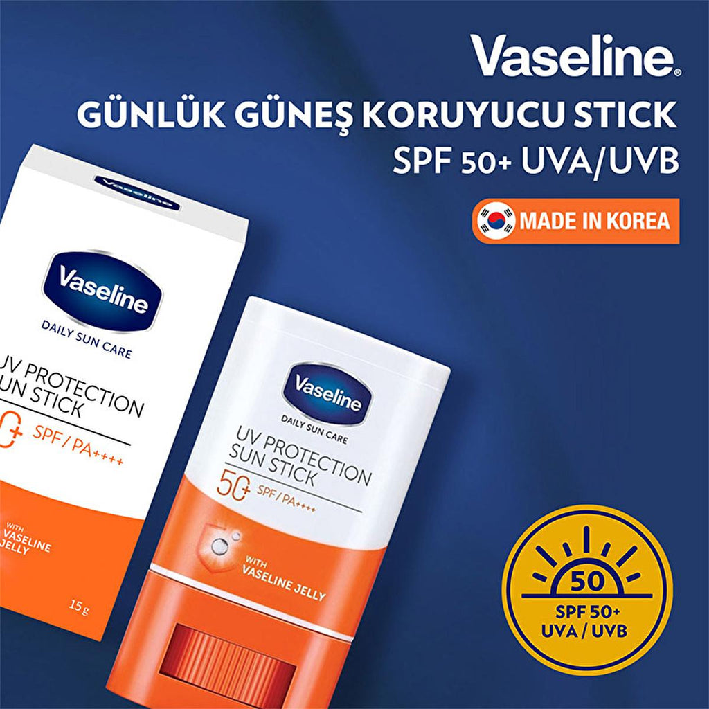 Vaseline SPF 50+ Sunscreen Stick: Daily UVA/UVB Protection, Clear & Non-Greasy, Watermelon Scented - Face & Body Sun Protection