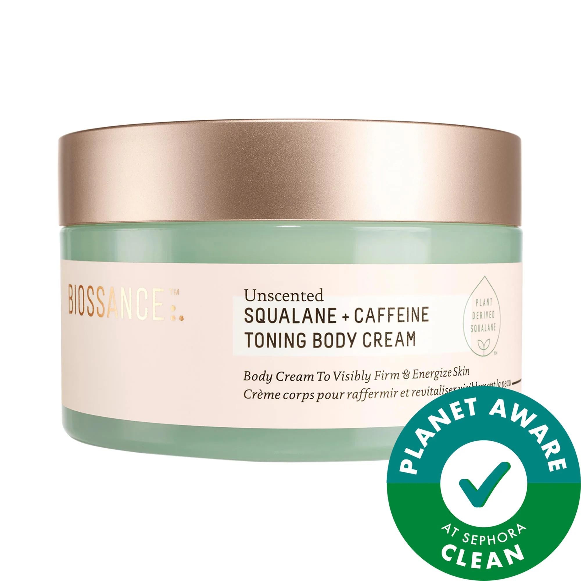 Caffeine Toning Body Cream: Tone & Firm Skin with Squalane & Niacinamide - Vegan, Cruelty & Fragrance-Free Hydration