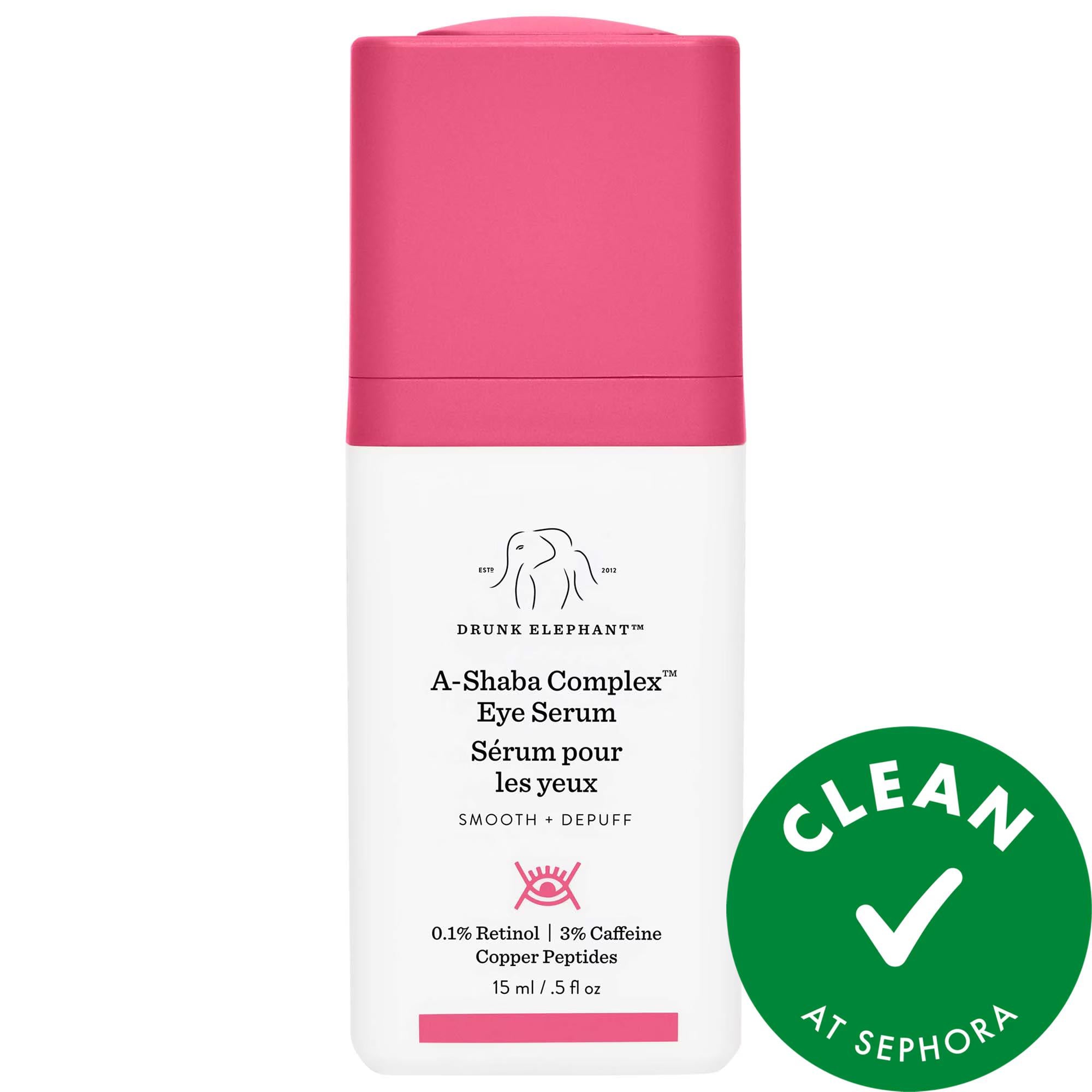 Drunk Elephant A-Shaba Complex Retinol Eye Serum: Reduce Fine Lines, Wrinkles & Puffiness with Caffeine & Copper Peptides - Vegan & Cruelty-Free