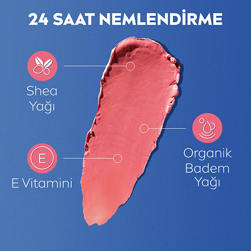 NIVEA Colored Lip Care Cream with SPF30 UV Protection - Moisturizing, Natural Ingredients, 3-in-1 Formula