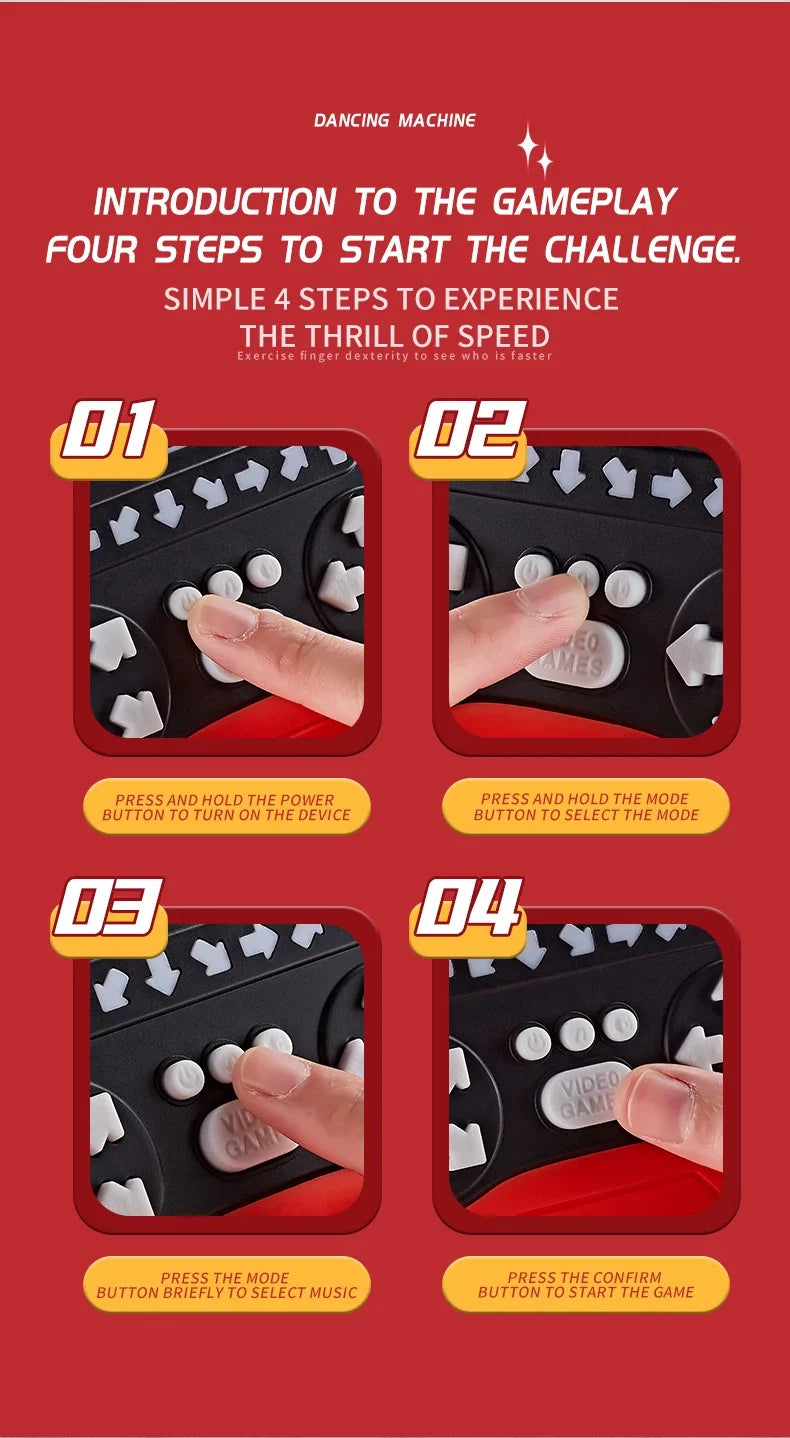 Fast Music Rhythm Quick Push Game - Finger Dance Handheld Game for Hand-Eye Coordination - Halloween/Thanksgiving/Christmas Gift