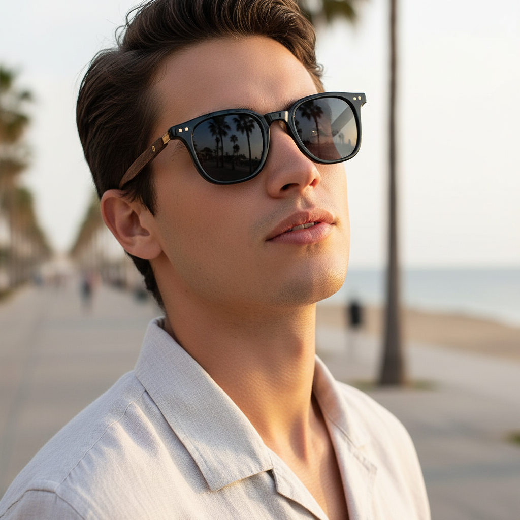 Men’s Vintage PC Frame Sunglasses - Classic Brand Driving Eyewear with Coating Lens