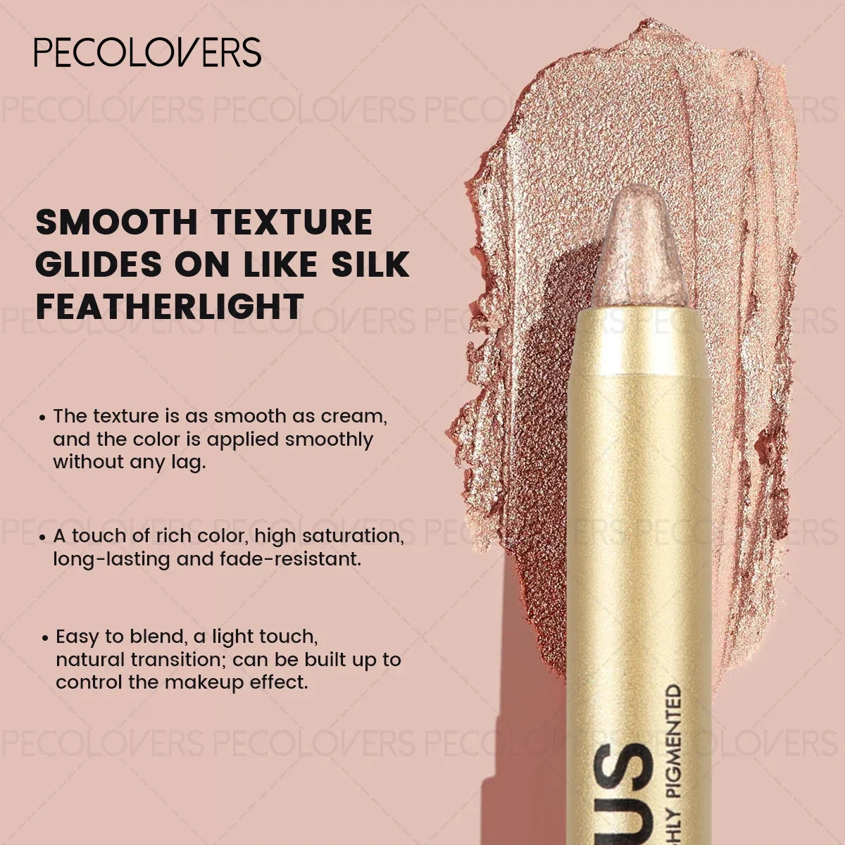 Smudge-Proof & Waterproof Eyeshadow Stick,Dual-Ended Eye with Shadow Stick,Sponge Brush,Glitter & Matte Finishes