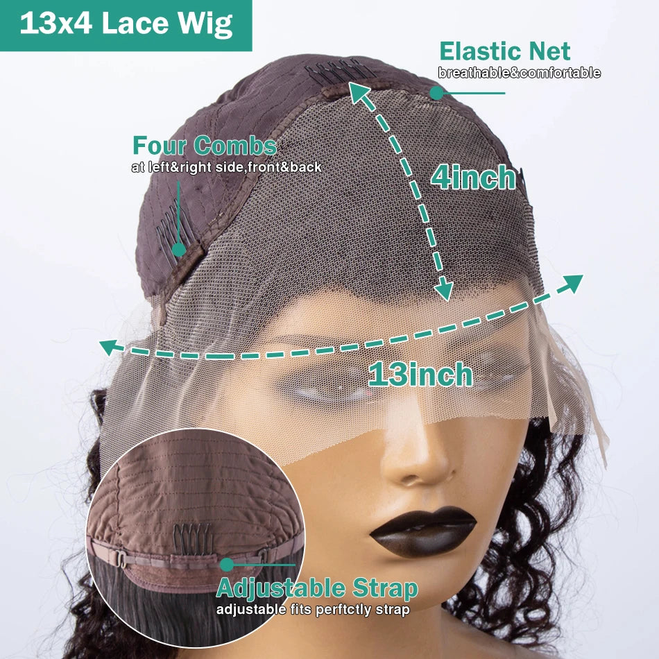 40 Inch 250% Natural Black Deep Wave Remy Human Hair Wigs 13x6 Lace Front Human Hair Wigs Transparent 13x4 HD Lace Frontal Pre Plucked 5x5 Glueless Curly Thick Ends