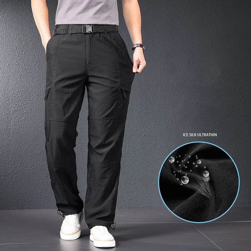 Men’s 2026 Ice Silk Quick Dry Hiking & Travel Pants – Lightweight Outdoor Casual Summer Wear
