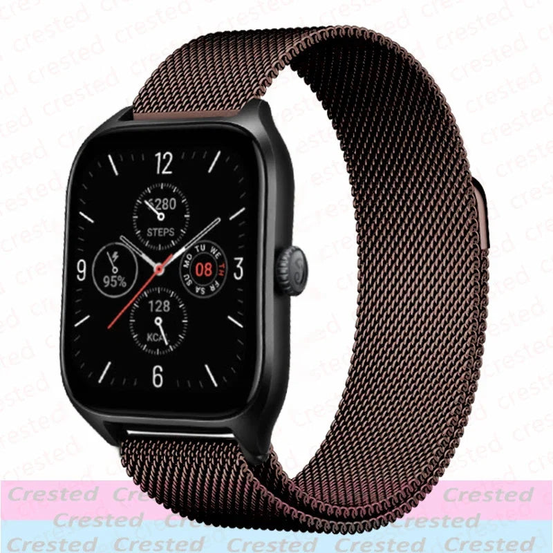 20mm/22mm Milanese band For Amazfit GTS/2/2e/3/4/GTS2 Mini/GTR 42mm/47mm/GTR2/3/4/Pro stratos Metal Bracelet Amazfit bip strap